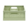 Casier pliant 14L plastique vert 38,5x16,5xH27,5cm