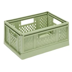 Casier pliant 14L plastique vert 38,5x16,5xH27,5cm