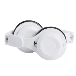 Casque audio et micro filaire pliant blanc et noir 1,20m