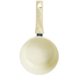 Casserole poignée effet bois aluminium et céramique beige Ø18cm < Gifi Hot