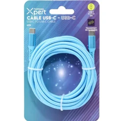 Câble de charge USB vers USB-C nylon bleu 3m < Gifi Best