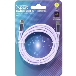 Câble de charge USB vers USB-C nylon 1,5m (2 modèles bleu ou violet) < Gifi Discount