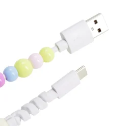 Câble de charge USB vers USB-C x2 fil perles plastique 1m