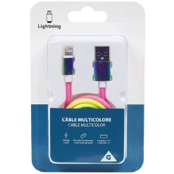 Câble lightning multicolore Iphone charge et transfert de données