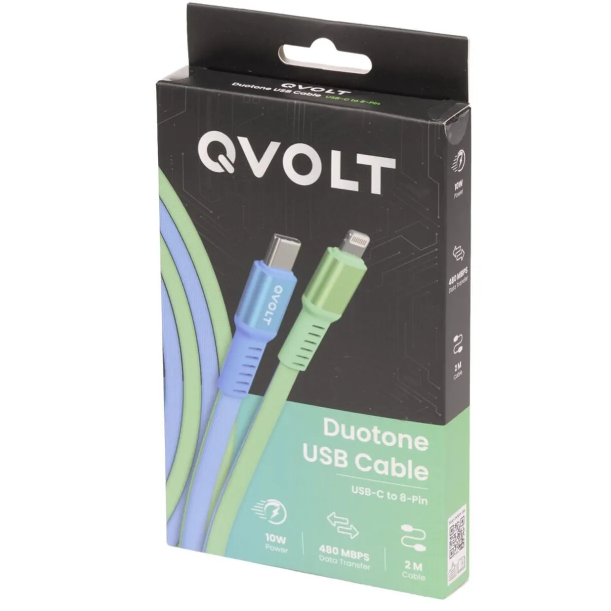 Câble USB-C vers Lightning charge rapide bicolore vert et bleu 2m < Gifi Hot