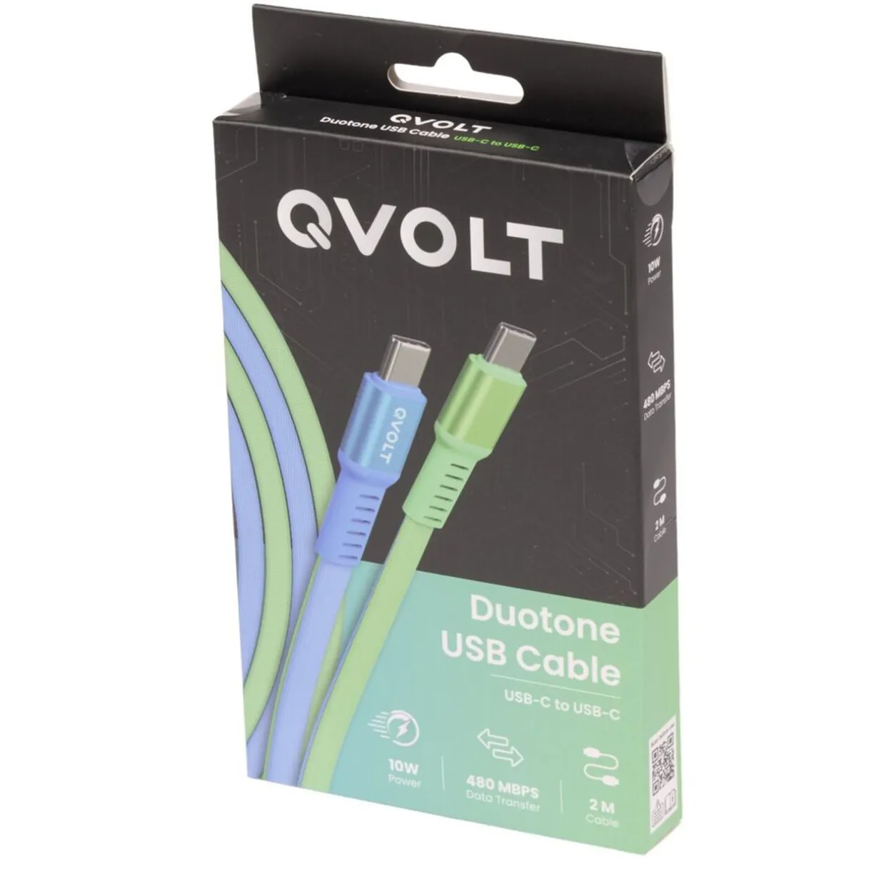 Câble USB-C vers USB-C charge rapide bicolore vert et bleu 2m < Gifi Hot