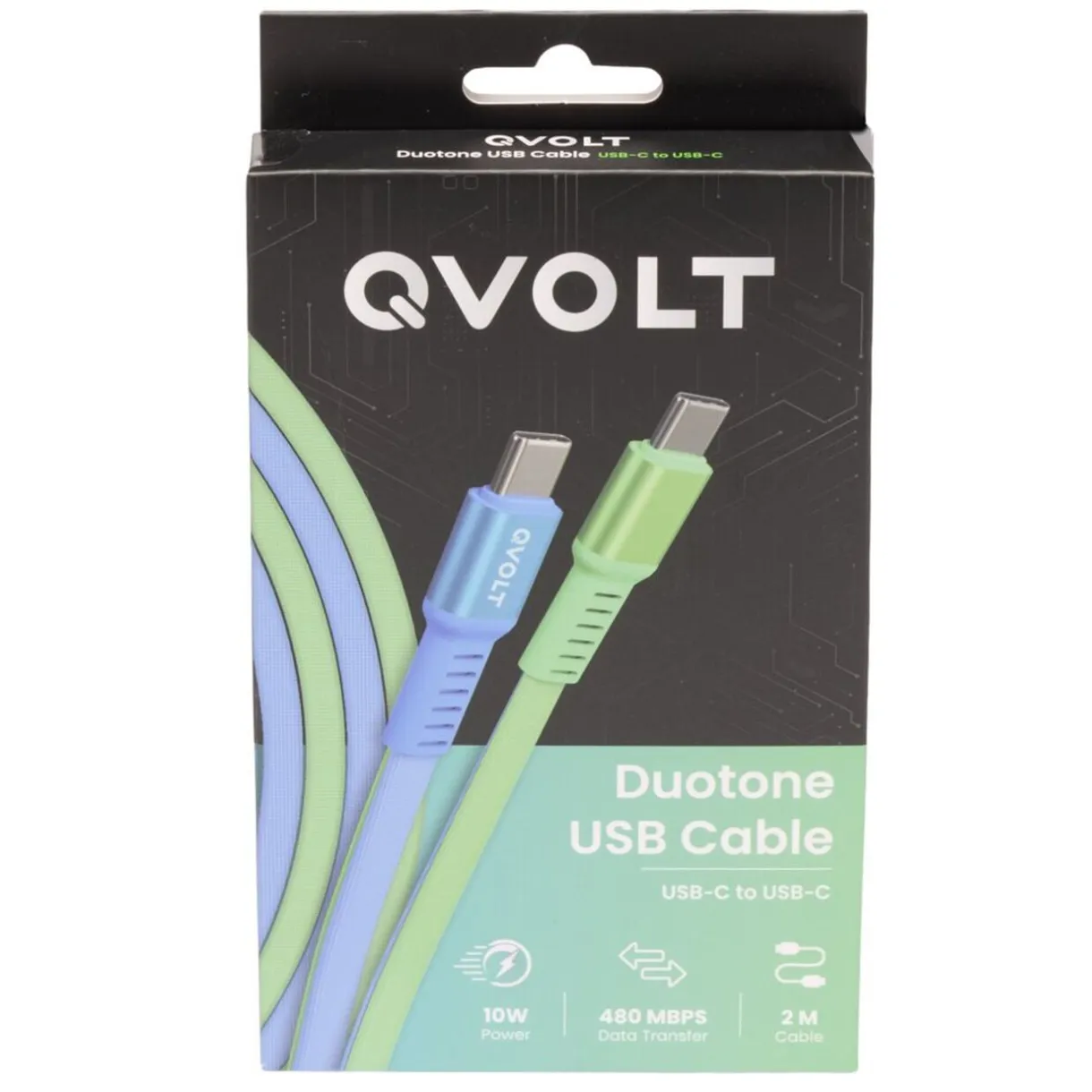 Câble USB-C vers USB-C charge rapide bicolore vert et bleu 2m < Gifi Hot