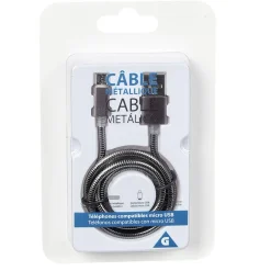 Câble USB vers micro USB métal Noir charge rapide