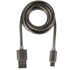 Câble USB vers micro USB métal Noir charge rapide
