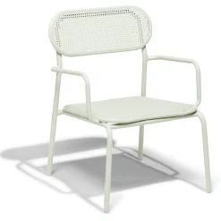 Chaise basse de jardin Faro empilable métal vert 56x56xH75cm < Gifi Outlet