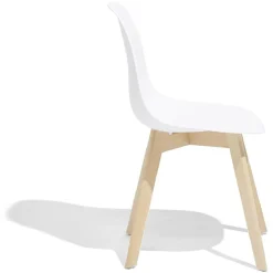 Chaise Chloé naturel et blanc L45,5xP52xH85cm