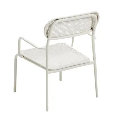 Chaise de jardin basse Faro métal gris clair 56,5x55xh75cm
