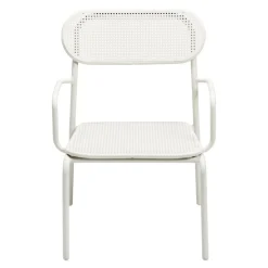 Chaise de jardin basse Faro métal gris clair 56,5x55xh75cm