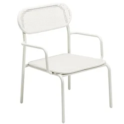 Chaise de jardin basse Faro métal gris clair 56,5x55xh75cm