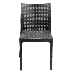 Chaise de jardin basse Sydney plastique gris anthracite 52x48xH81cm