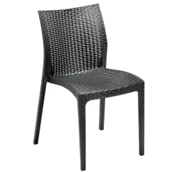 Chaise de jardin basse Sydney plastique gris anthracite 52x48xH81cm