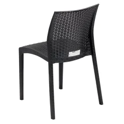 Chaise de jardin basse Sydney plastique gris anthracite 52x48xH81cm