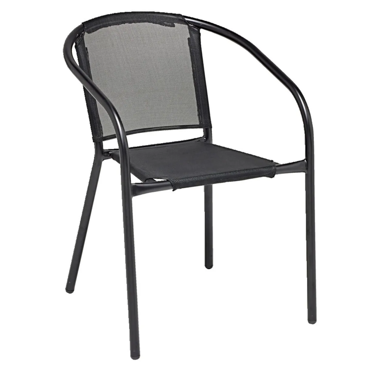 Chaise de jardin Macéo acier et textilène noir 54xP57xH75cm < Gifi Sale