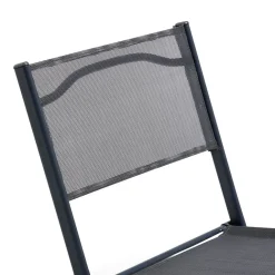 Chaise de jardin pliante London métal textilène gris 45x51xH81cm