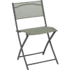 Chaise de jardin pliante London métal textilène vert 45x50xH81cm