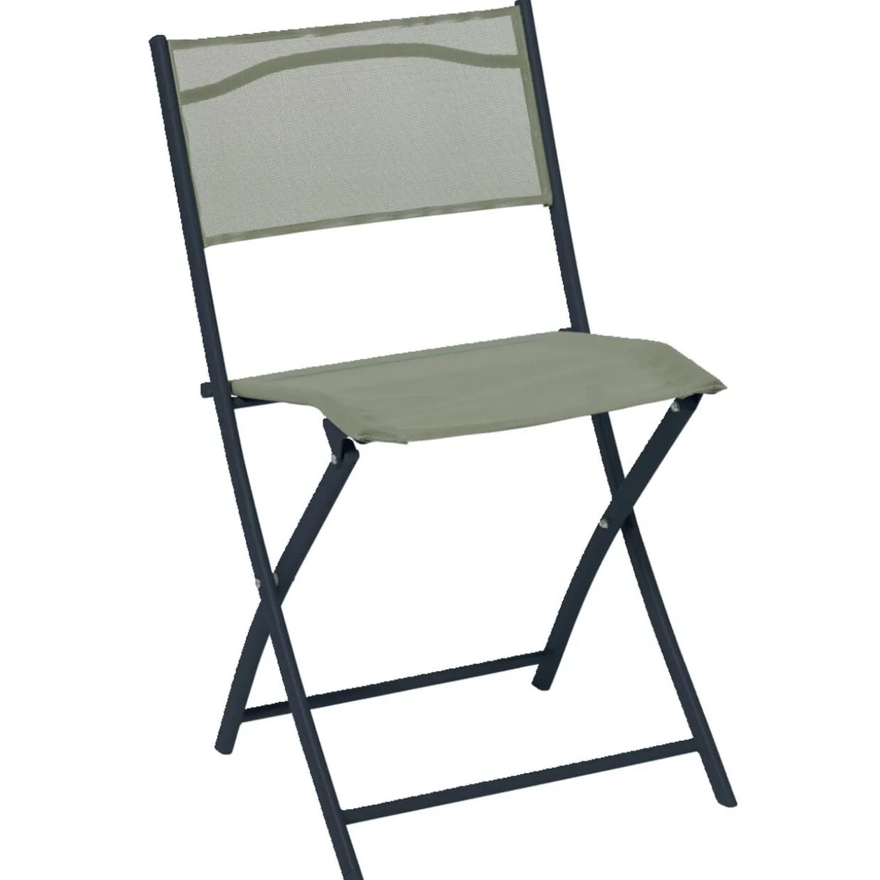 Chaise de jardin pliante London métal textilène vert 45x50xH81cm