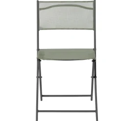 Chaise de jardin pliante London métal textilène vert 45x50xH81cm