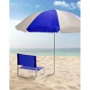 Chaise de plage acier et textilène bleu 44x42xH48cm