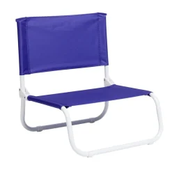 Chaise de plage acier et textilène bleu 44x42xH48cm