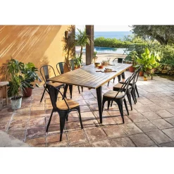Chaise empilable Fabrik métal et bois < Gifi Best