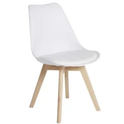 Chaise en bois Chloé blanche 57x49xH82cm