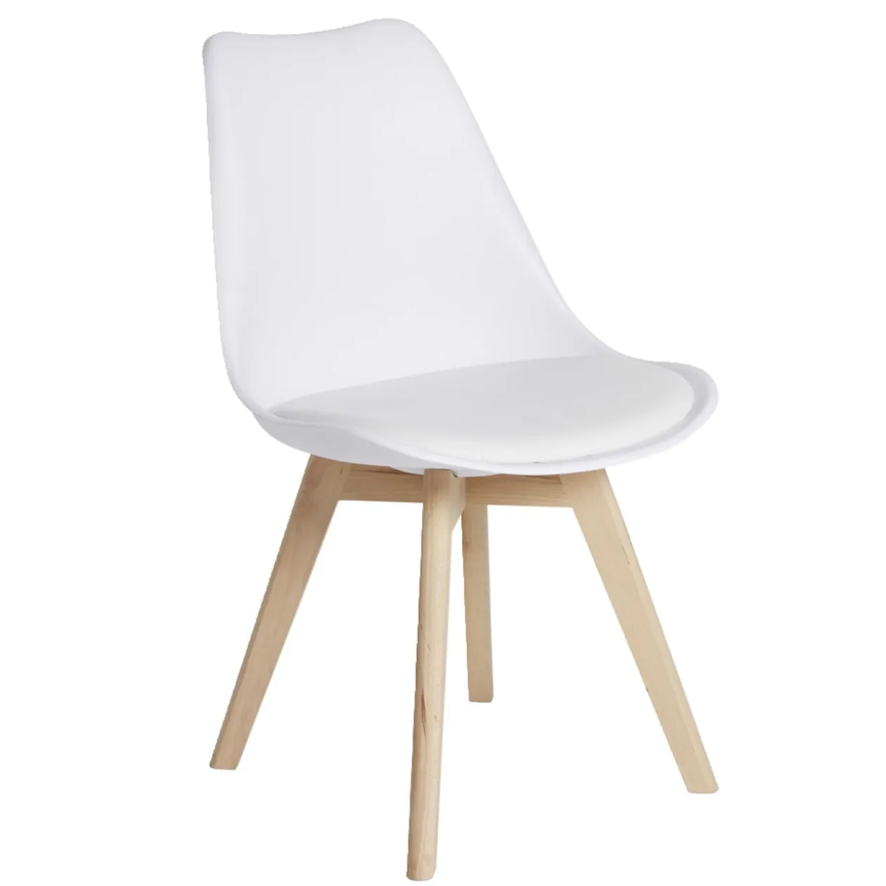 Chaise en bois Chloé blanche 57x49xH82cm