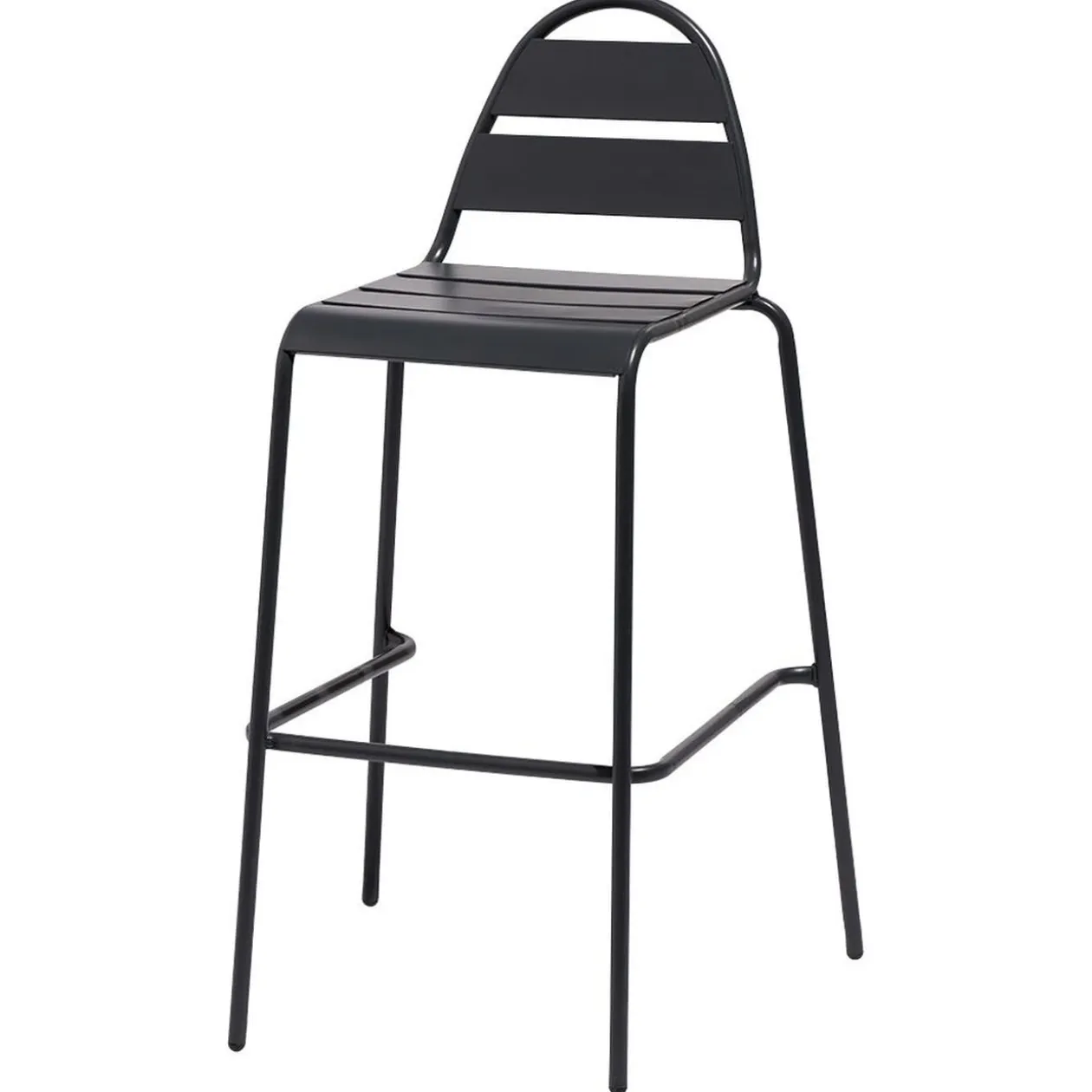 Chaise haute d'extérieur Fun métal gris 59x58xH105cm