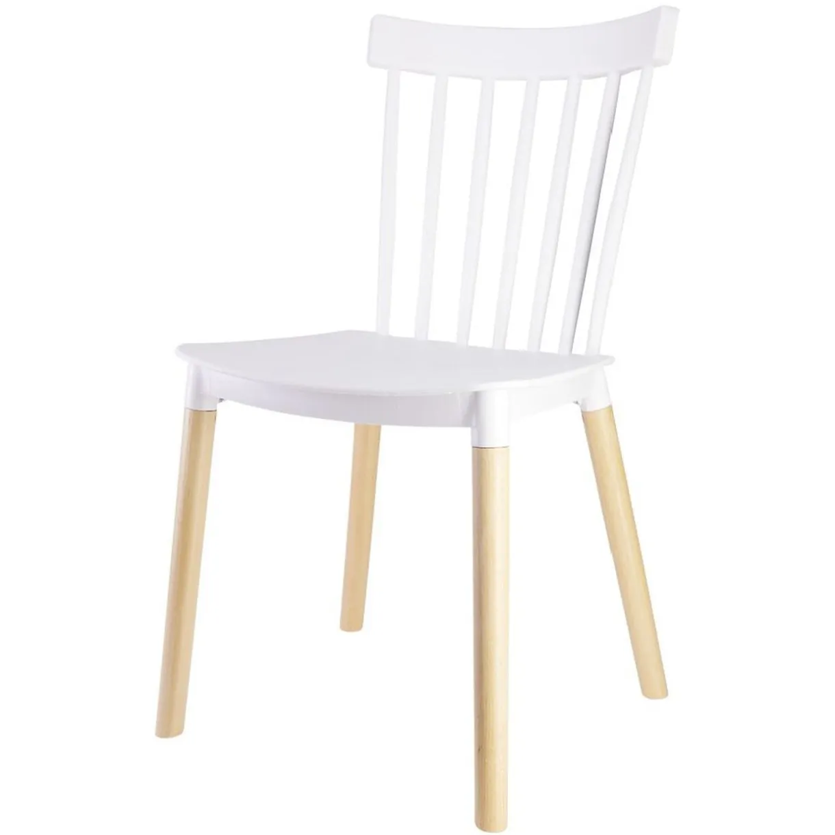 Chaise Lida blanche avec pieds en bois naturel x2 < Gifi Hot