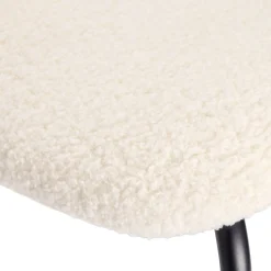 Chaise Pietra métal noir dossier bois assise bouclette beige 51x52xH80,5cm < Gifi Discount