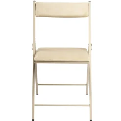 Chaise pliante Ninon métal et velours beige L43xP47xH78,5cm < Gifi Sale