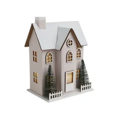 Chalet de Noël lumineux H20,5cm - 2 coloris rouge ou blanc < Gifi Discount