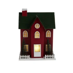 Chalet de Noël lumineux H20,5cm - 2 coloris rouge ou blanc < Gifi Discount