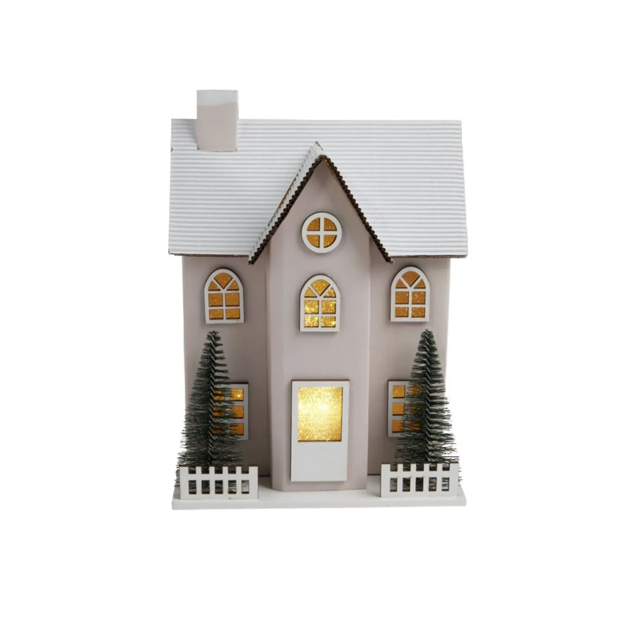Chalet de Noël lumineux H20,5cm - 2 coloris rouge ou blanc < Gifi Discount