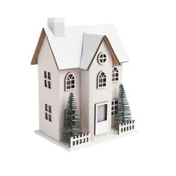 Chalet de Noël lumineux H20,5cm - 2 coloris rouge ou blanc < Gifi Discount