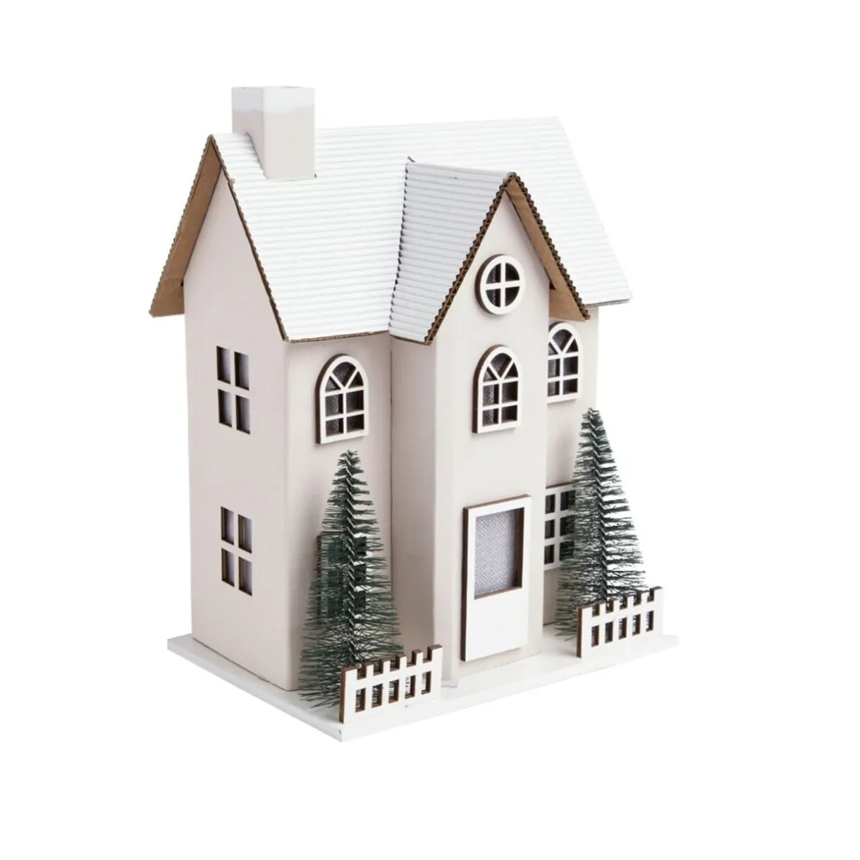 Chalet de Noël lumineux H20,5cm - 2 coloris rouge ou blanc < Gifi Discount