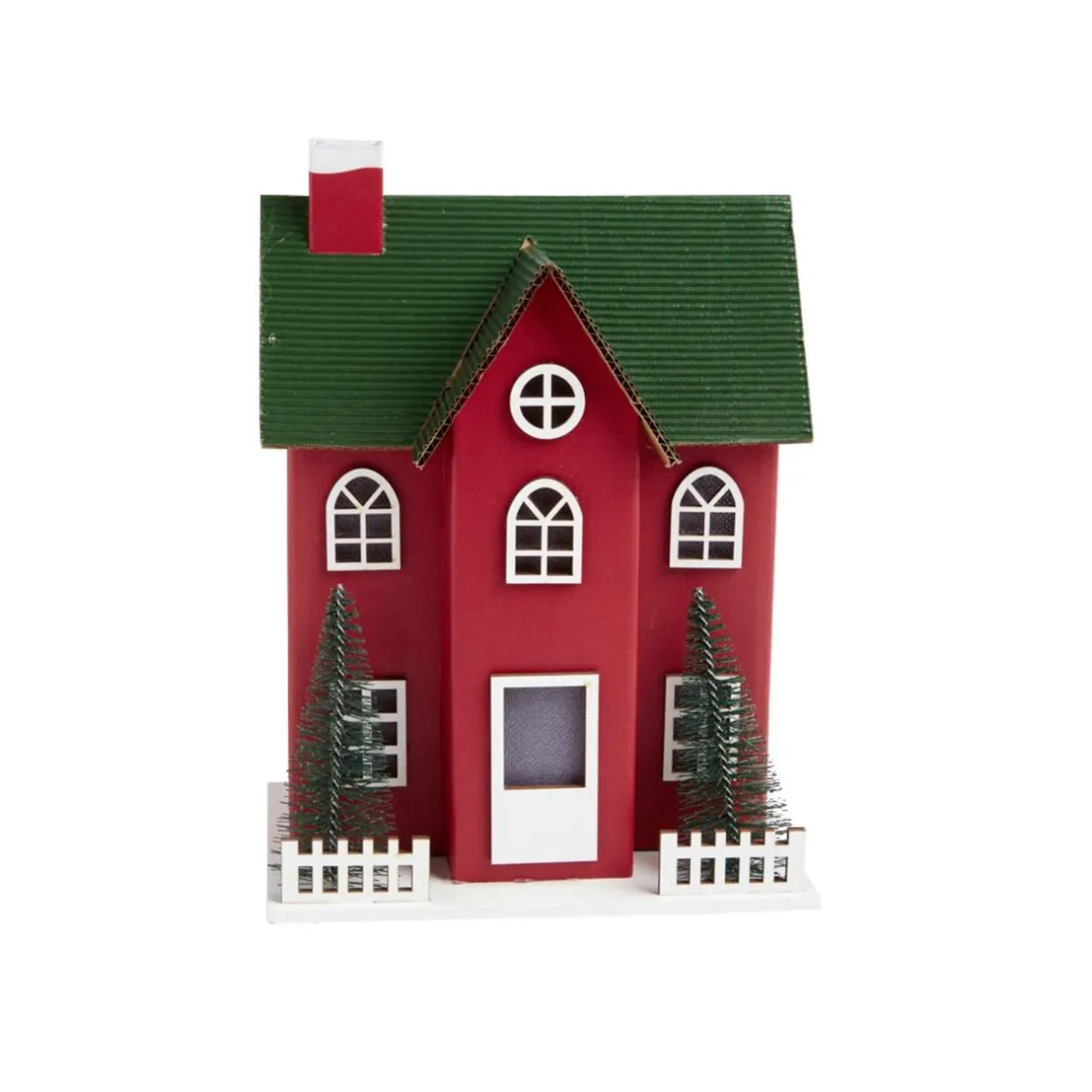 Chalet de Noël lumineux H20,5cm - 2 coloris rouge ou blanc < Gifi Discount