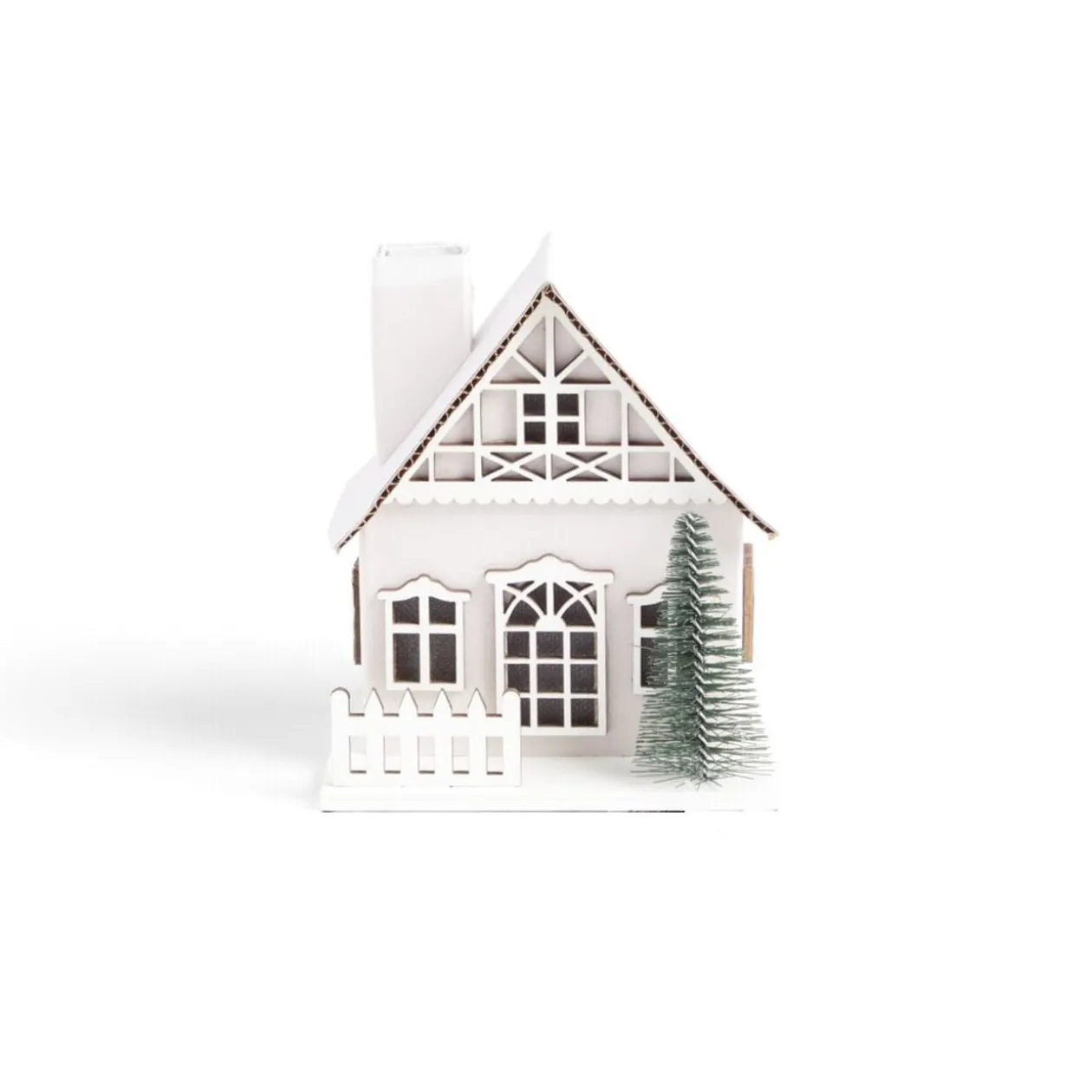 Chalet de Noël lumineux H11cm (2 modèles)