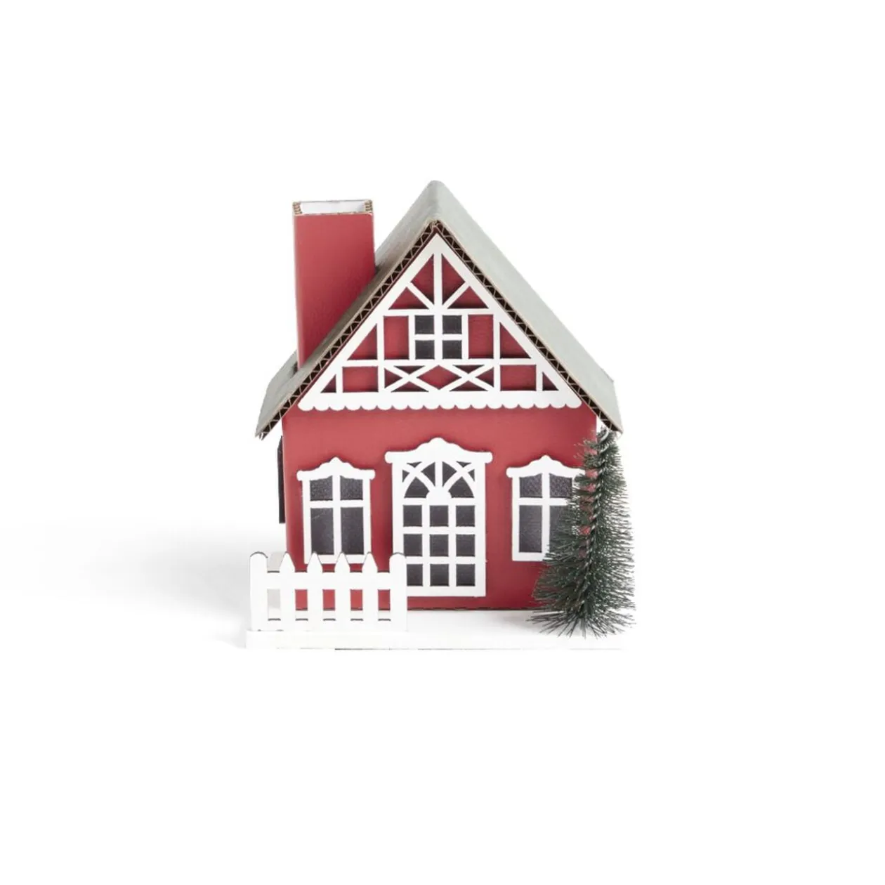 Chalet de Noël lumineux H11cm (2 modèles)