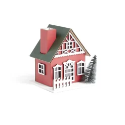 Chalet de Noël lumineux H11cm (2 modèles)