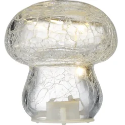 Champignon décoratif automne verre à LED Ø8xH8,5cm (4 modèles)