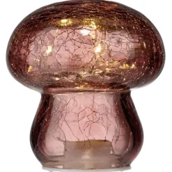 Champignon décoratif automne verre à LED Ø8xH8,5cm (4 modèles)