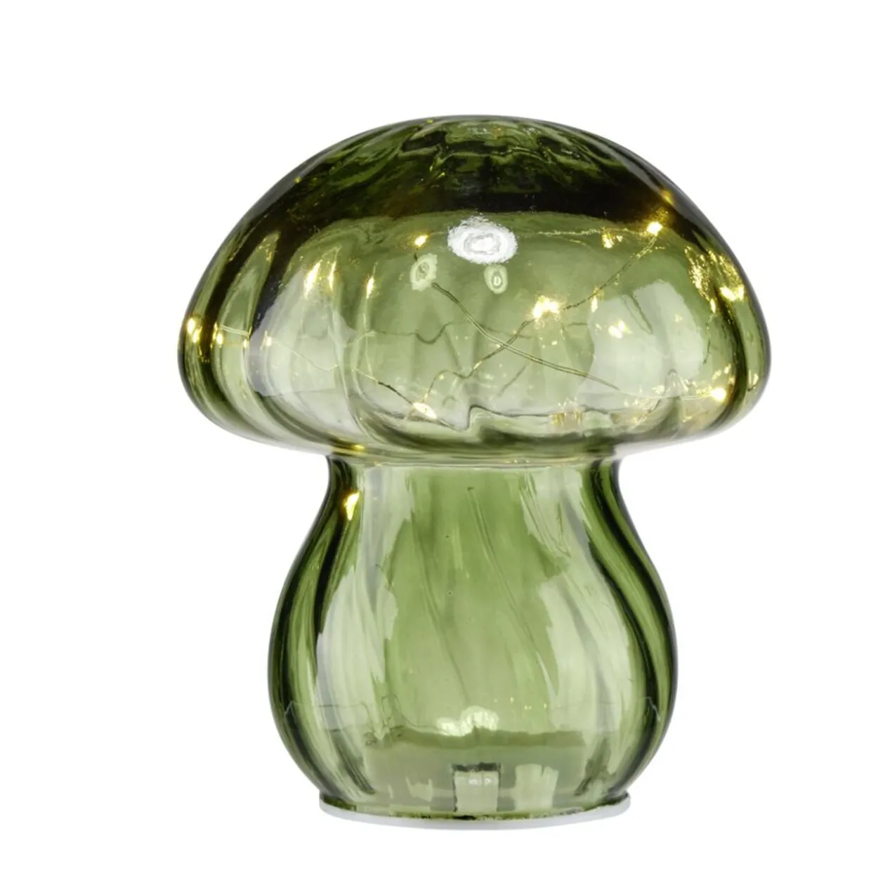 Champignon décoratif automne verre à LED Ø13xH15,5cm (3 modèles)