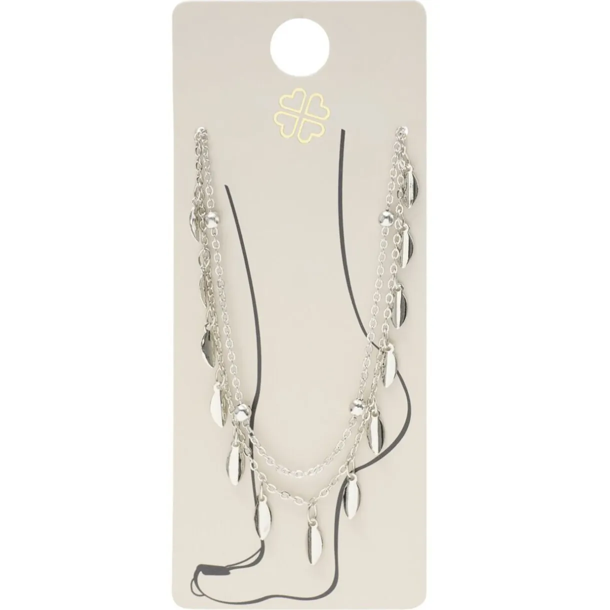 Chaîne cheville pampilles et perles métal argenté Ø11cm < Gifi Outlet