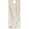 Chaîne de cheville argenté fer et laiton avec perles pendantes
