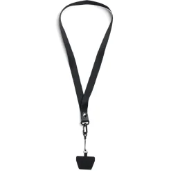 Chaîne de téléphone en tissu noir L96cm
